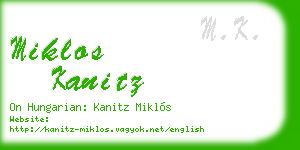 miklos kanitz business card